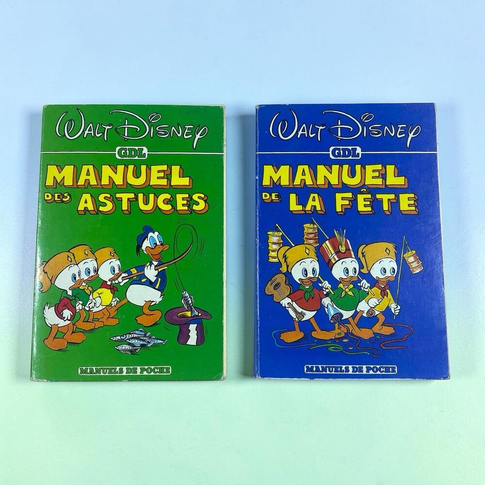 2 VTG 70s Walt Disney Donald Duck Manuel Des Astuces & Manuel De La Fete Books